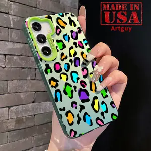 Case for Samsung Galaxy S24 Plus S25 Ultra S23 Ultra S22+ Colorful leopard print Patterned Anti-Scratch Military-Grade Drop Protection Slim Cover Cellphone Protective