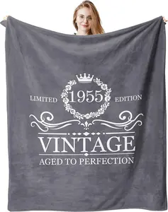 70th Birthday Gifts for Women, 70 Years Old Birthday Decorations Blanket for Her, 1955 Vintage Happy Birthday Gifts, Best Birthday Gift Ideas for Women, 70th Birthday Throw Blanket for Mom, 60“X50”