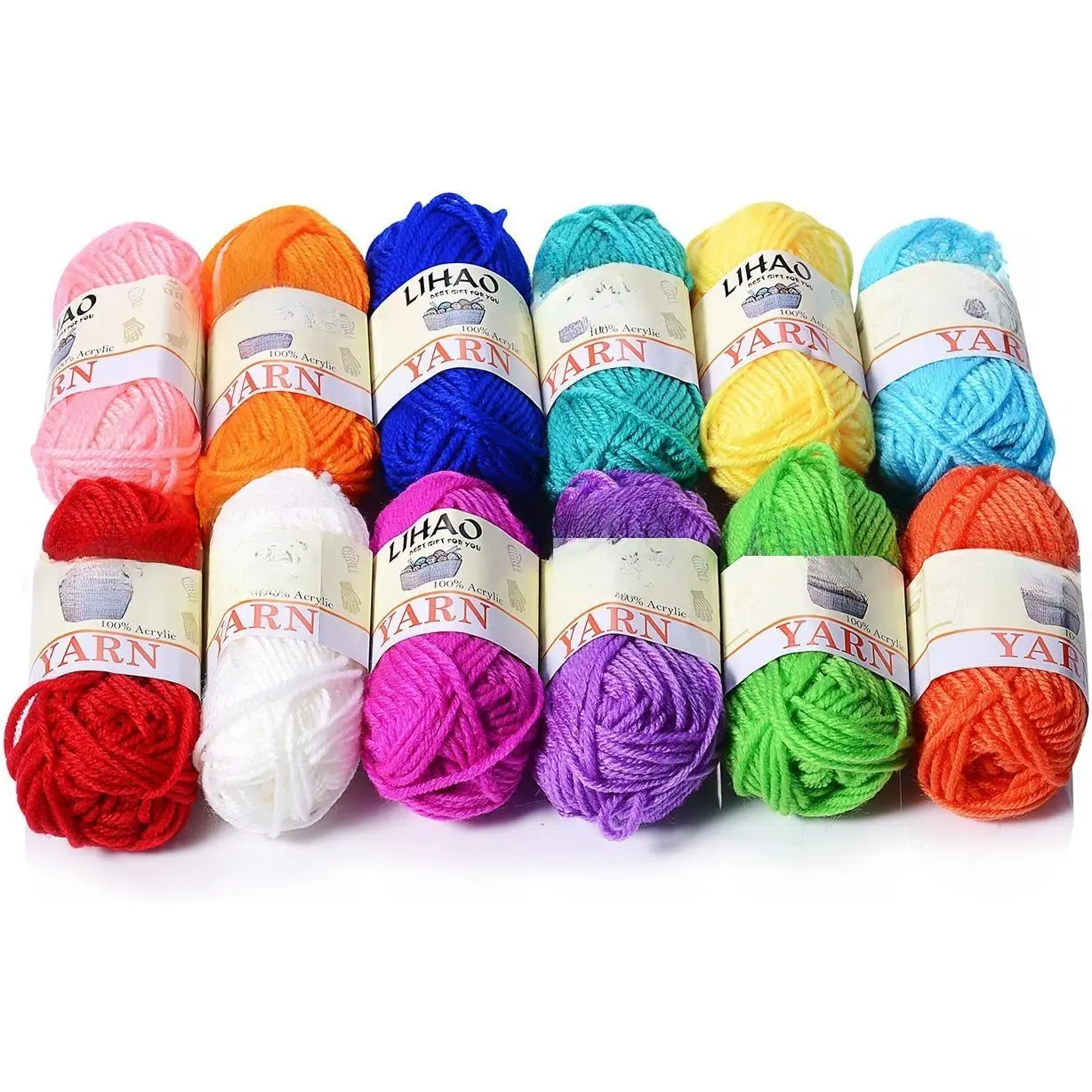 12 Skeins Mini Yarn for Knitting Crochet Craft -