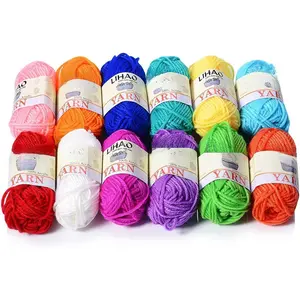 12 Skeins Mini Yarn for Knitting Crochet Craft -