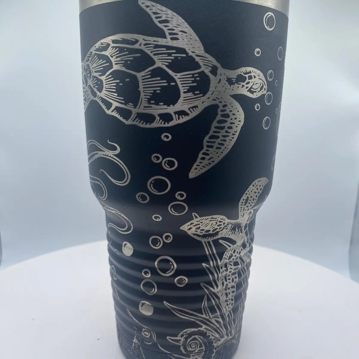 Polar Camel Ocean 30 oz Tumbler Laser Engraved Stainless Steel Double Wall Insulated Portable Water Bottle with Turtle Design