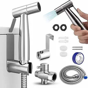 Bidet Sprayer for Toilet, Stainless Steel Bidet Sprayer Kit, Easy Install Toilet Bidet Attachment for Personal Hygiene and Cleaning, Toilet Bidet Sprayer with Bidet Hose for Feminine Wash