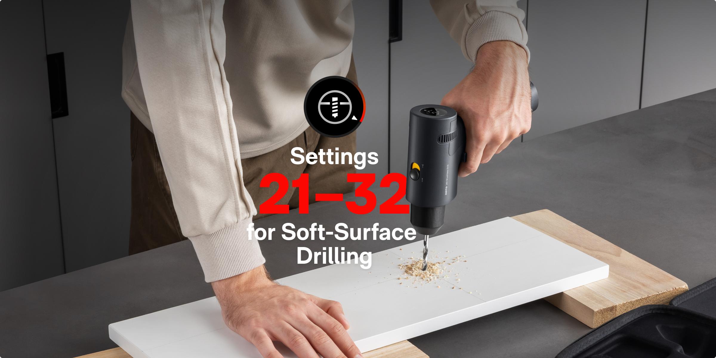 HOTO 16V Brushless Power Drill, 50 N·m High Torque with Smart Display, Auto Mode and LED Light, 10 Bits, 5 Drill Bits, 3/8” Keyless Chuck, Two Working Modes, Perfect for Home Repairs and Projects