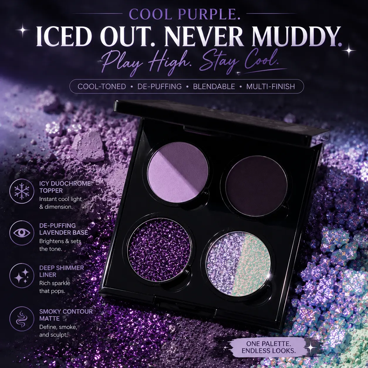 WOSUPRE Purple Eyeshadow Palette: Glitter Makeup for Beginners -Daily School Look makeup forever palette, Glitter Eyeshadow, All-In-One Eyeshadow