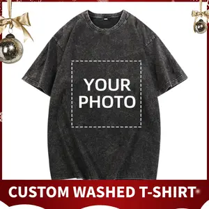 [Custom Washed T-shirt] DIY Washed T-shirt Design Your Logo/Text/Image