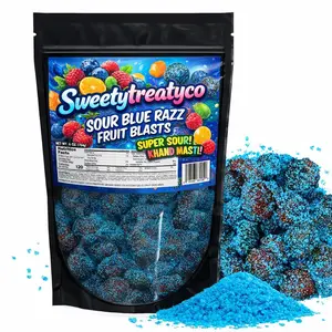 Blue Raspberry Sour Gushers 6 Oz Snack Candy - Sweet Bonbon viral sour Tangy Candies