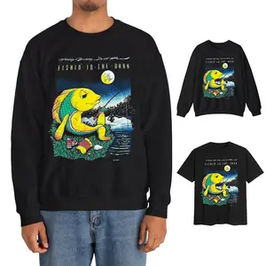 Vtg Nitty Gritty Dirt Band Fishin’ in the Dark Black T-Shirt Cotton Gift For fan Men's Shortsleeve Crewneck Casual Top