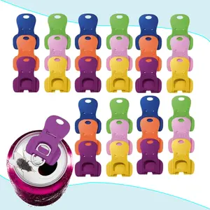 Complete Cover Easy Tab Opener 30PK Beverage Barricade 2.0 Colorful Drink Can Protector Cap for Soda Beer Coke Shields Bugs Bees Dust at Party BBQ Beach Kitchen Drinkware