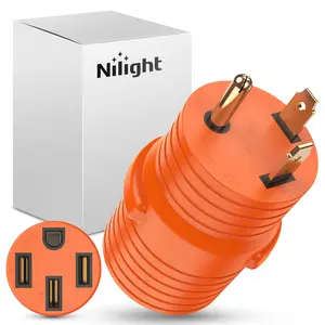Nilight 30 Amp to 50Amp RV Power Adapter 3 Prong 125/250 Volt Heavy Duty Converter TT-30P to 14-50R 30A Male Plug to 50A Female Receptacle for Camper Caravan Trailer Generator summervibes