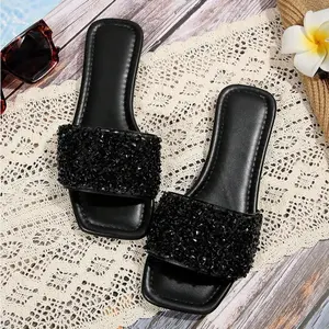 Women's Stylish Rhinestone Slides for Women Summer Beach or Casual Fashion Slippers