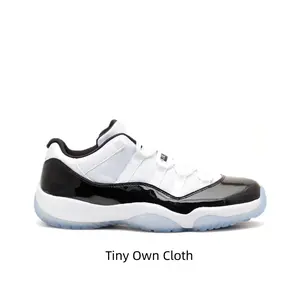White mesh low-top kicks with glossy black patent panels & translucent icy light blue outsole