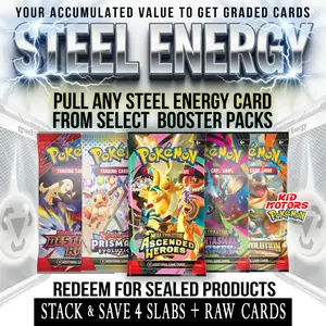 Kid Motors Tv Pull Any Steel Energy Card from Select Random Pokemon Booster Packs