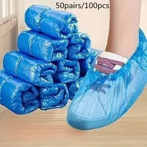 Durable Lightweight Disposable Shoe Covers, Waterproof Non-Slip One-Size Fits All Pack, Ideal for Home Travel Hotel Hygiene Use