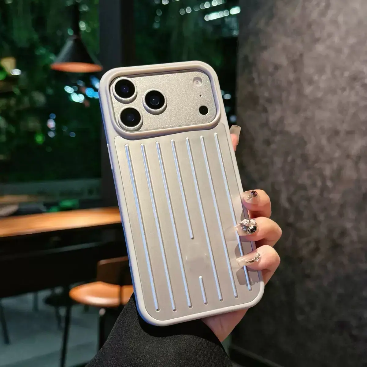 Aluminum Alloy Smartphone Cover - All-Inclusive Vertical Lines Design, Durable Protection, Ideal Gift for iPhone 16 Pro Max, 15, 14 Devic