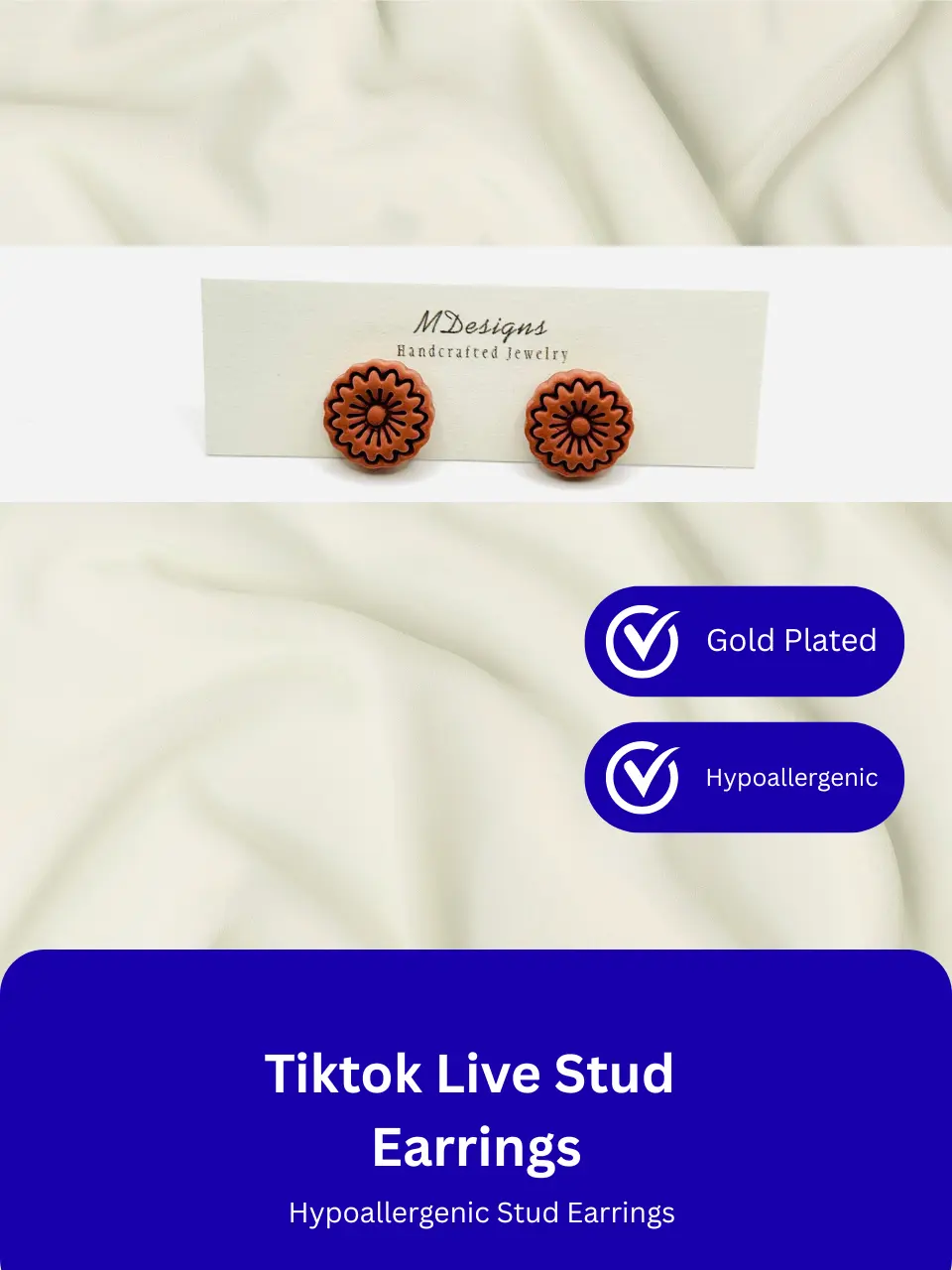 Polymer Clay Stud Earrings, Simple Fashion Earring, Live Event Ear Accessories for Women