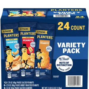 24 Pack Variety Pack of Cashews & Peanuts