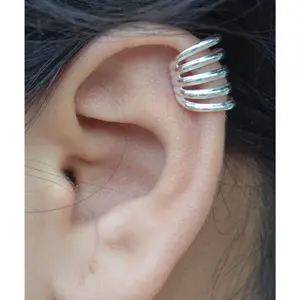 Sterling silver five wire earring cuff