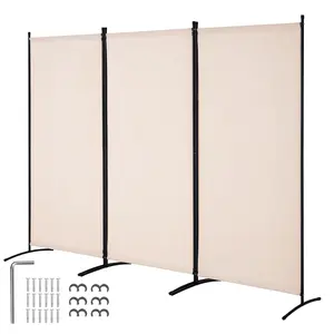 VEVOR Room Divider,  3 Panel Room Divider, Folding Privacy Screen and Portable Partition Divider for Room Separation, Freestanding Room Partitions for Office, Bedroom, Study, Beige