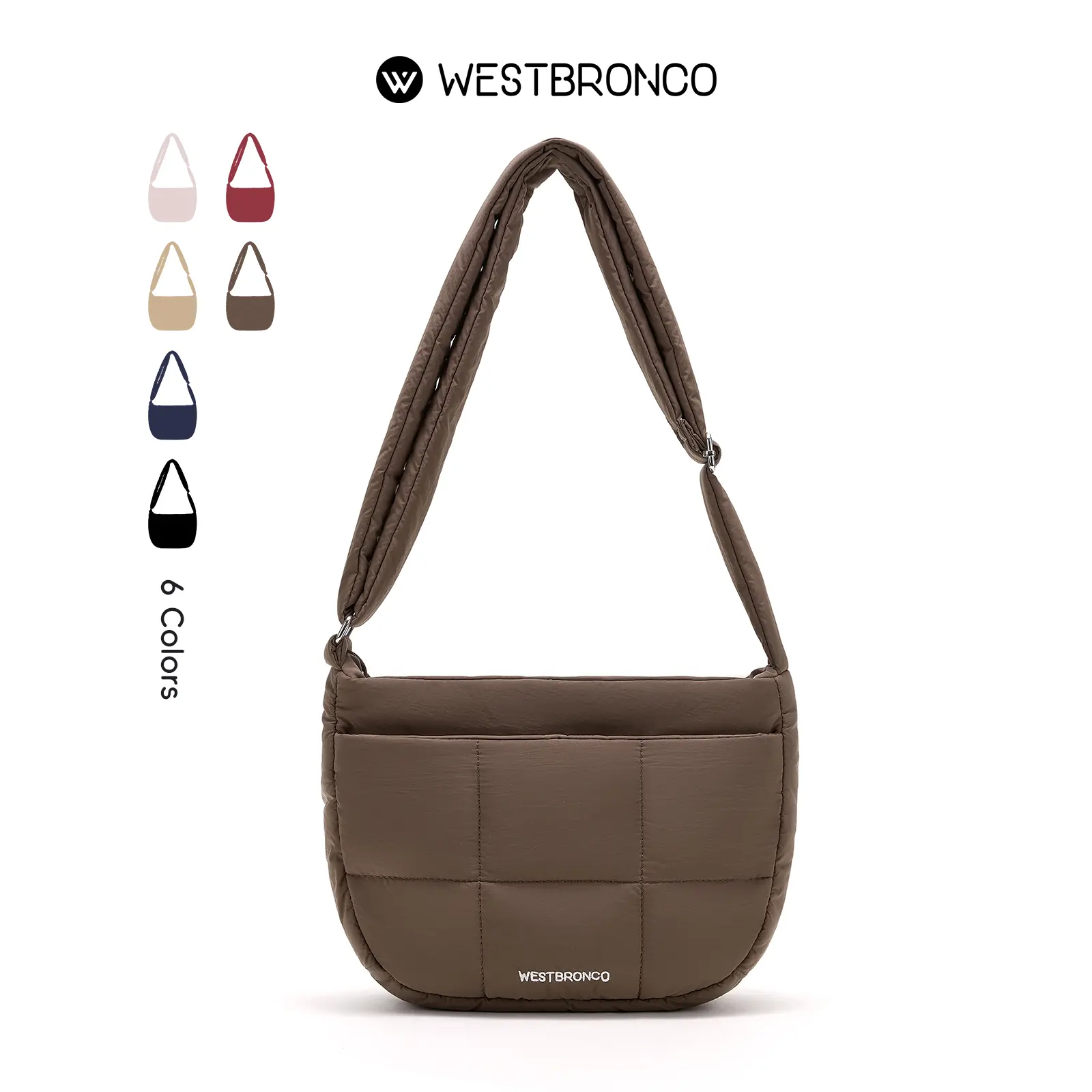 [New In]WESTBRONCO Puffy Multi-pocket Zipper Messenger Bag for Women Gift Idea with Adjustable Strap Summer Trendy Chic Fashion Cute Shoulder Purses Casual Cute Style Everyday City  Elegant Commuter Crossbody Bag SummerSale BackToSchool