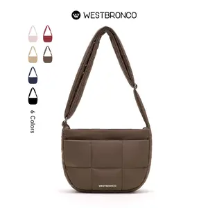 [New In]WESTBRONCO Puffy Multi-pocket Zipper Messenger Bag for Women Gift Idea with Adjustable Strap 2026 Spring Trendy Chic Fashion Cute Shoulder Purses Casual Cute Style Everyday City  Elegant Commuter Crossbody Bag