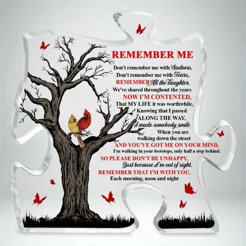 Personalized Cardinal Memorial - Acrylic Sympathy Gift for Mom/Dad/Husband/Wife/Son - In Loving Memory Decor