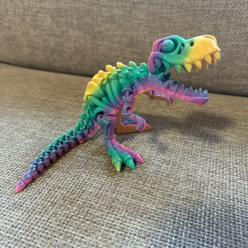 3D Printed Articulated Skeleton TRex Fidget Toy Desk Accessory, Collectible Figurines, Mini Gifts