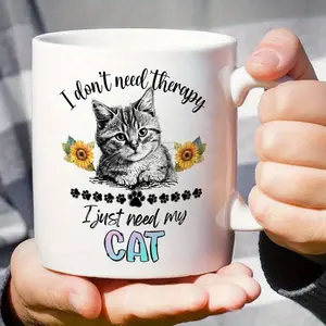 New Large 11oz Ceramic Funny Cat Lovers Coffee Mug - Reusable, Hand Wash Only, Durable Drinkware for Home and Office - Perfect Gift for Cat Enthusiasts Good