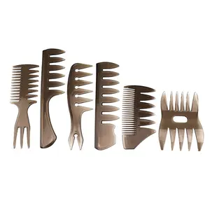 6-Piece Hair Styling Comb Set, Wide-Tooth Dual-Sided Tail Comb, Beard Trimmer Tool, Home & Salon Use, Heatless Styling Tools, Grooming Comb