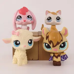 DIYLPSHOME Custom Flocked Pet Shop Toys for Crouching Cat Kitten Bunny Collie Great Dane Cocker Spaniel Dachshund Dog OOAK Collectible Soft Animal Figure #557 #1628 #672 #1994