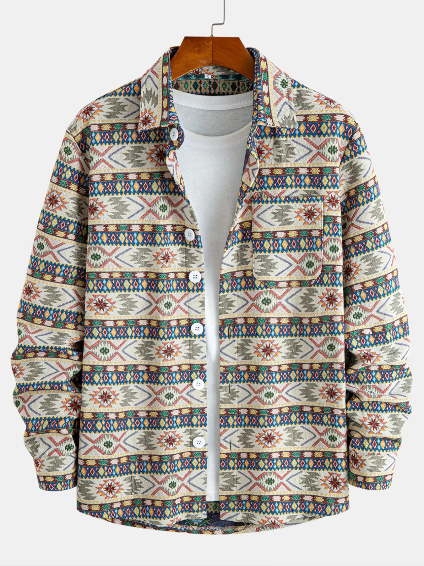 Men's Textured Jacquard Striped Vintage Classic Jacket Coat, All Season Stripe Pattern Jacket, Casual Woven Jacket, Sports Casual Jacket, Long Sleeve Casual Sporty Fitted Design with Pockets, Button Front Shirt Collar Outerwear for Daily Wear, Menswear