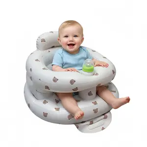 Inflatable Baby Seat with Built-in Air Pump, Inflatable Toddler Baby Chair for Babies 3 Months & Up, Blow up Baby Seat with Full Enclosure Protection, Baby Stuff with PVC Material, Sit Me Up Floor Chair