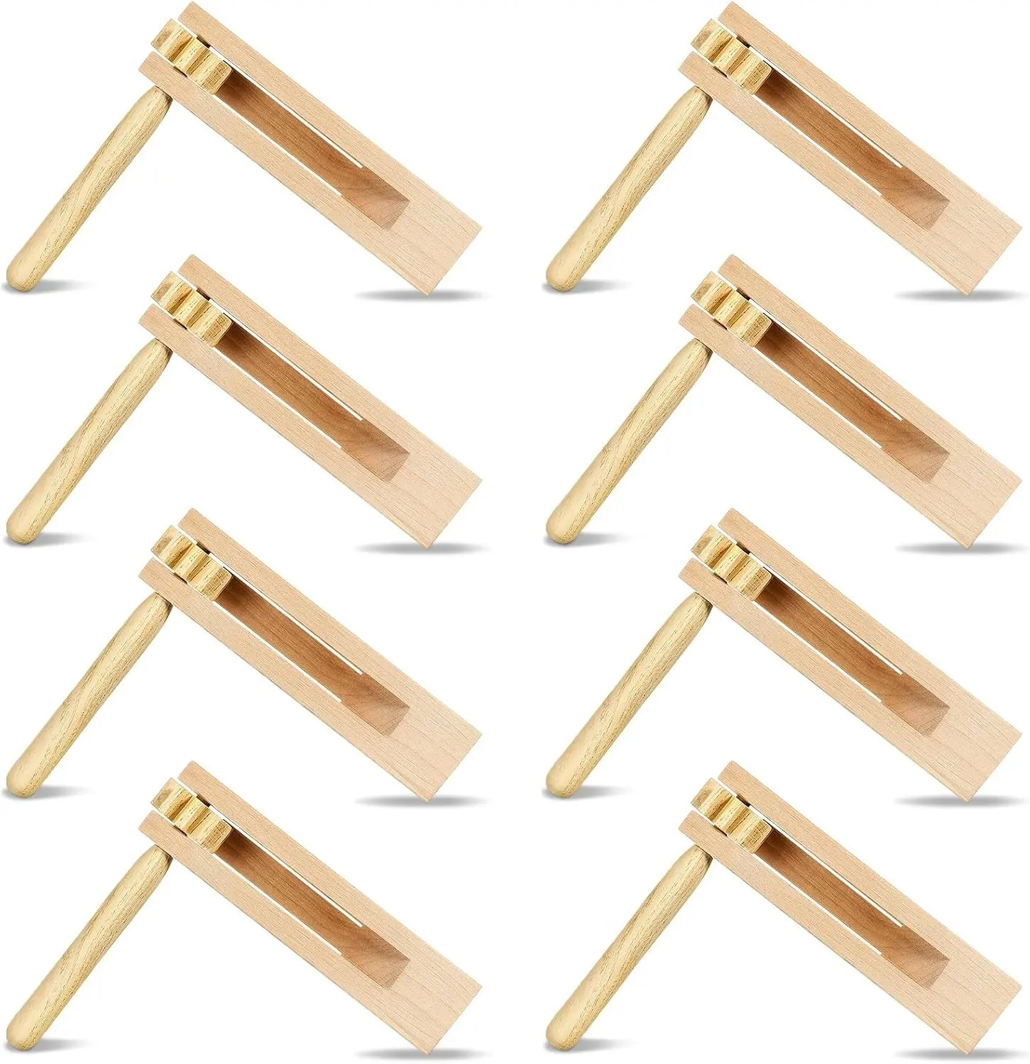 4 Pcs Wooden Spinning Noise Ratchet Rattle Traditional Mexican Toy for Birthday Party Favor Sports Events and Christmas Celebrations