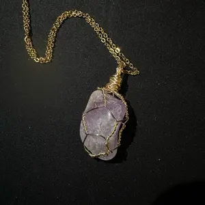 Amethyst Wire Wrapped 1” to 2” Crystal Pendant - “Stone of Spiritual Growth” Necklace
