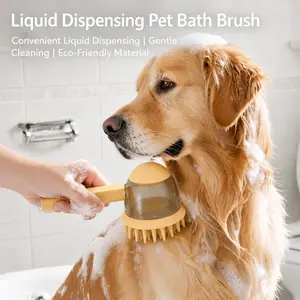 1PC No-Mess Pet Bath Brush with Soap Dispenser, Easy Foam, Deep Clean & Gentle Massage for Dogs & Cats, Ideal Grooming Tool