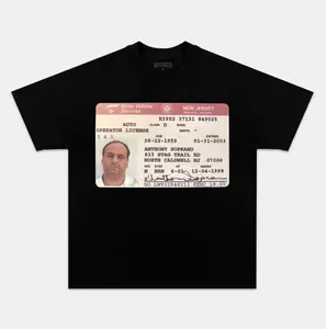 Tony Soprano License Tee, Vintage Style The Sopranos Graphic T-Shirt, Mafia Streetwear