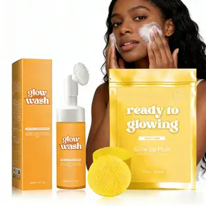 Glow Wash 150ml & FREE Turmeric Pads BeautyKit for Radiant Skin Ready to Glowing Sweet Lemon with Turmeric for Glowing Skin Facial Cleansing Cleanser