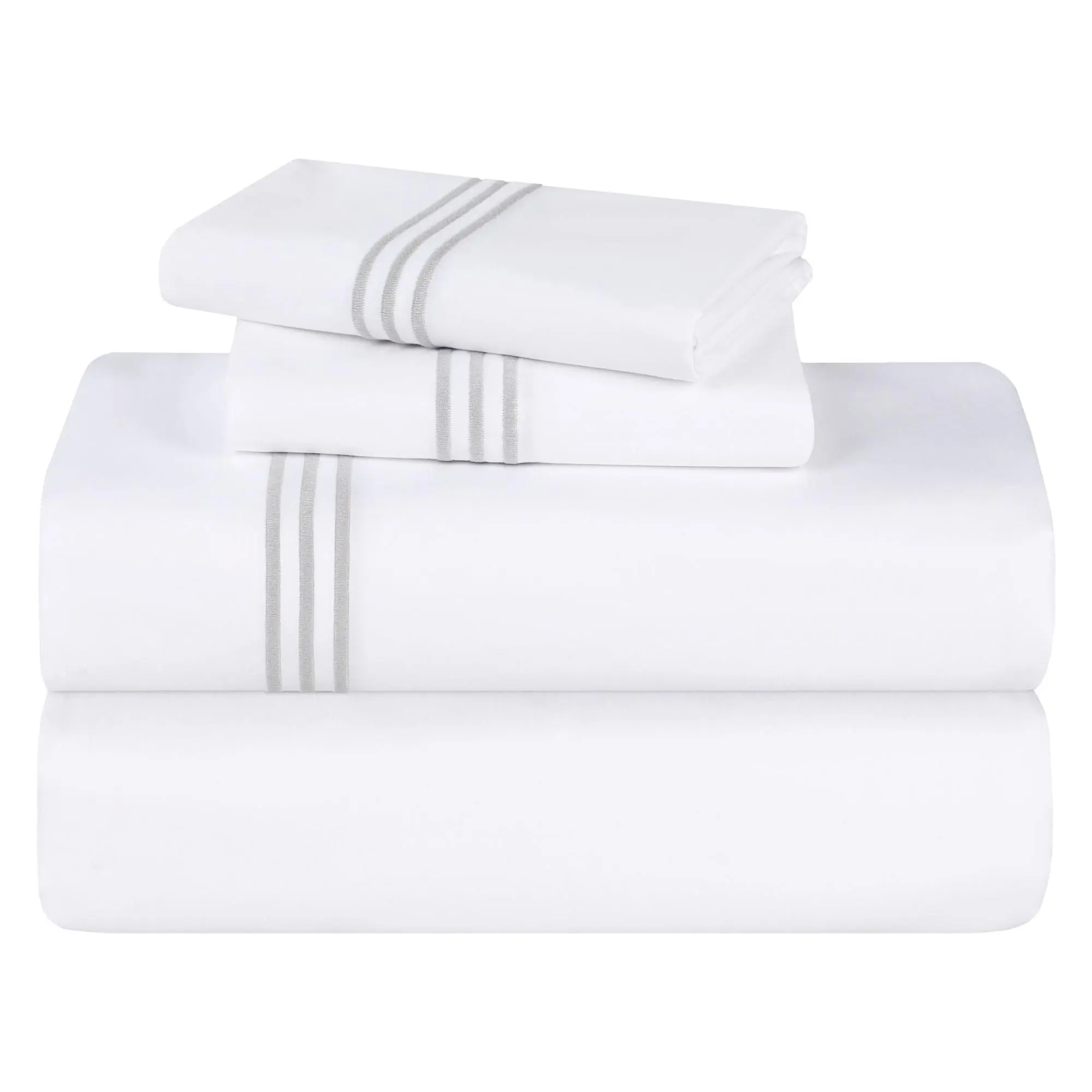 Superior Brandon Cotton Embroidered Bed Sheet Set Twin