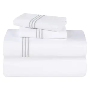Superior Brandon Cotton Embroidered Bed Sheet Set-Cal/K