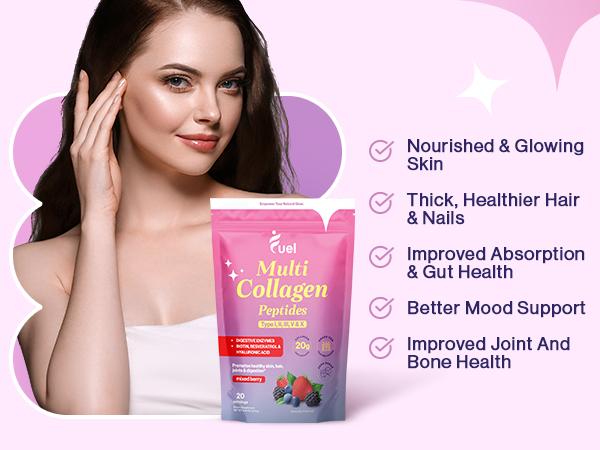 Fuel Multi Collagen Peptides 3 Sample Pack with Hyaluronic Acid Biotin Resveratrol for Glowing Skin Hair Care GMO-Free Digestive Enzymes Vitamin C Green Fitness Supplement - Edible Healthcare Dietary Healthy Natural Nail Colagen Nut Calcium Fuel Multi Collagen Peptides 3 Sample Pack with Hyaluronic Acid Biotin Resveratrol for Glowing Skin Hair Care GMO-Free Digestive Enzymes Vitamin C Green Fitness Supplement - Edible Healthcare Dietary Healthy Natural Nail Colagen Nut Calcium