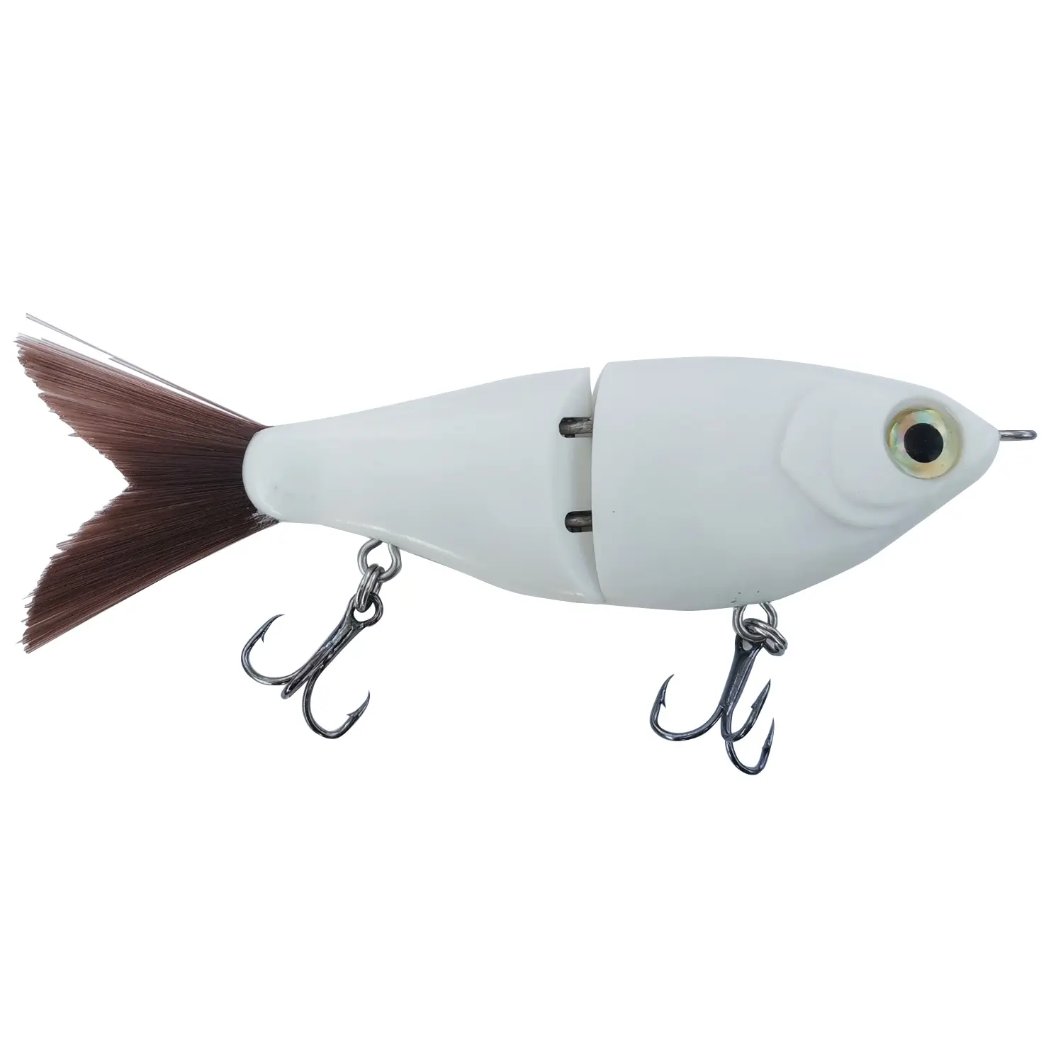 HADORAM 4.3'' Lure Slow Sinking Glide Bait with Fur Tail Lifelike Fishing Tackle for Trout Shad Bass Musky