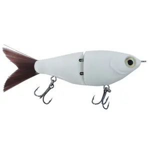 HADORAM 4.3'' Lure Slow Sinking Glide Bait with Fur Tail Lifelike Fishing Tackle for Trout Shad Bass Musky