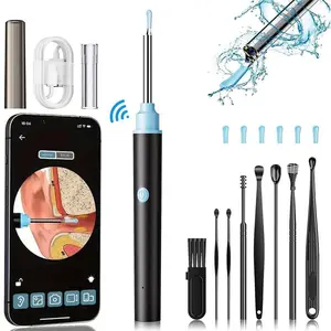Portable Visual Earwax Cleaning Tool Set, 1 Set Visual Earwax Cleaner with App Remote Control Function with 7 Replaceable Ear Spoons, Waterproof Earwax Removal Products for Adults, Ear Wax Removal Tool, Ear Pick Set