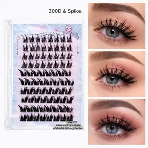 2  Styles thick Lash Clusters -80 Clusters DIY Individual False Eyelashes for Beginners, Natural Wispy Dense C-Curve 8-12mm Lash Extensions Kit, Lightweight Reusable for Daily Wear, Party, and Camera ！ Makeup/ Cosmetic ！