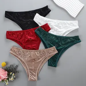 5 Pcs Women's Plain Lace Knicker, Regular Fit Comfy Soft Low Waist Panty for Daily Wear, Women's Briefs for All Seasons