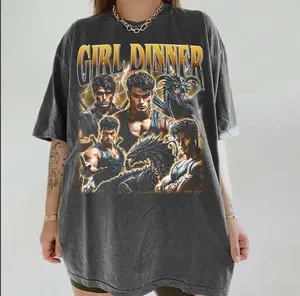 Xaden Riorson Girl Dinner Shirt, Funny Fourth Wing BookTok Gift, Vintage Washed Black Tee