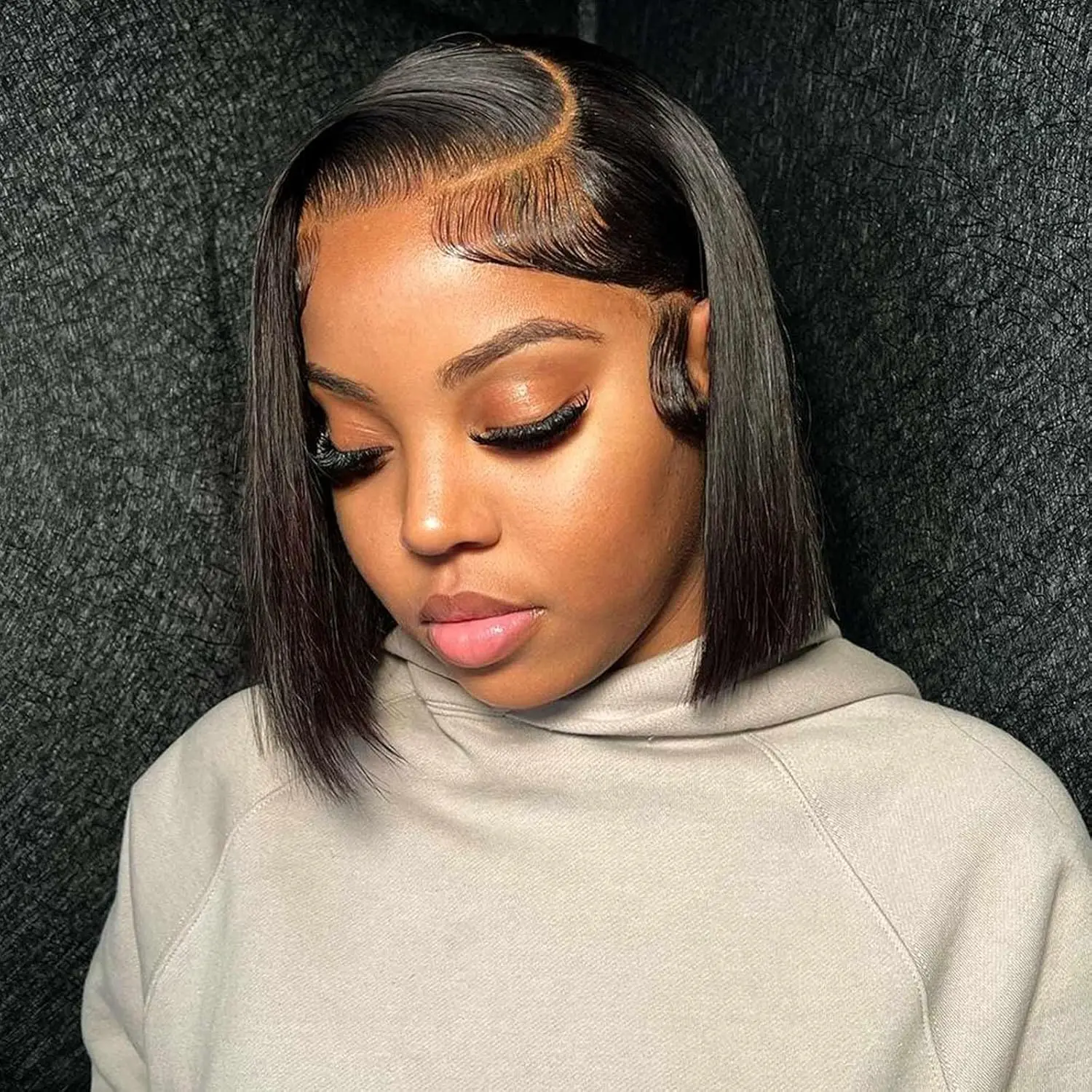 Bob Wig Human Hair 13x4 Lace Front Wigs Human Hair Pre Plucked 14 Inch Straight HD Lace Frontal Short Glueless Wigs for Women with Baby Hair 150% Density Natural Black Color