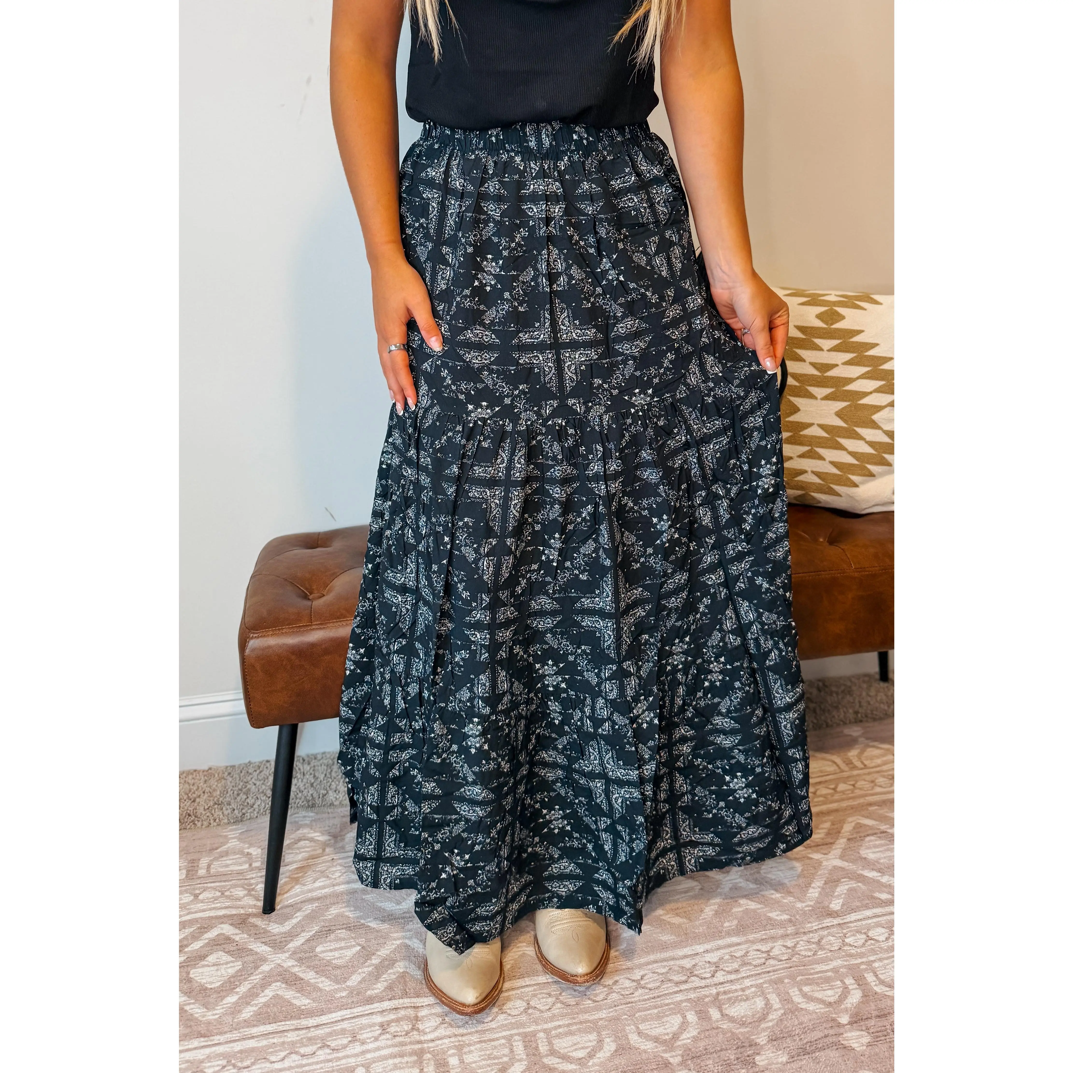 Midnight Aztec Skirt
