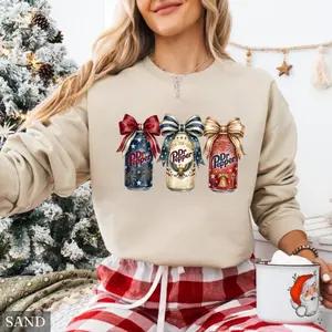Dr Pepper Bow Graphic T-Shirt/Sweatshirt/Hoodie, Cute Patriotic Soda Shirt, Vintage Style Tee for Women and Men