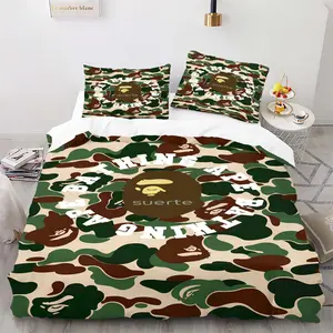 Streetwear Classic Camouflage Duvet Cover Set, 1 Duvet Cover with 1-2 Pillowcases No Comforter, HD Bold Street Art Graphic Print, Ultra Soft Microfiber, Urban Hip Hop Bedroom Decor, Ideal Gift for Street Fashion Fans