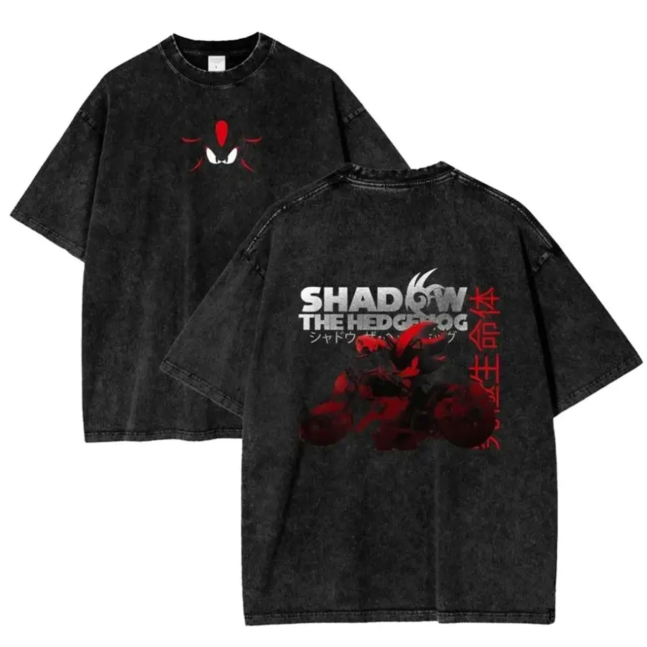 Retro Limited Shadow The Hedgehogg T-Shirt, Movie Cartoon Unisex Oversized Wash Heavyweight Cotton Graphic Tees, Sonnic Shirt, Comfort Fabric 3AB